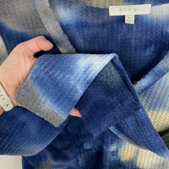 Anthropologie Eri and Ali Tie Dye Long Sleeve Waffle Knit Top Size XS‎ Bohemian - Picture 6 of 15